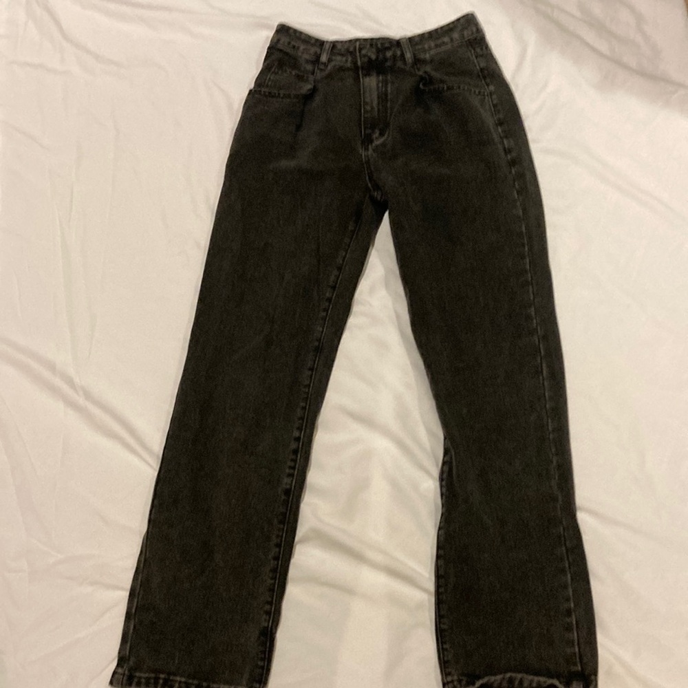 Black wide leg jeans